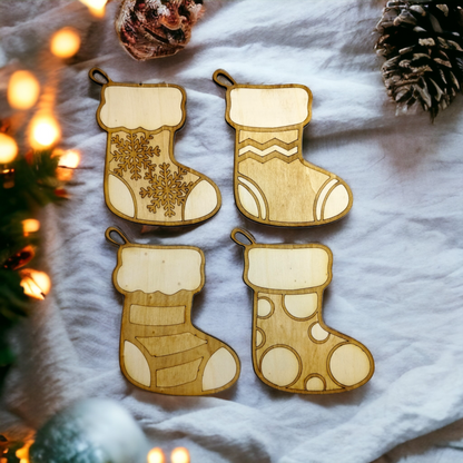 Christmas Socks Wooden Christmas Decoration