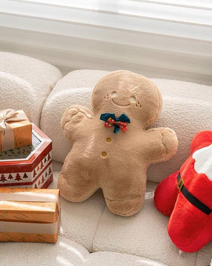 Christmas Decorative Throw Pillow - Santa, Gingerbread Man, Christmas Tree